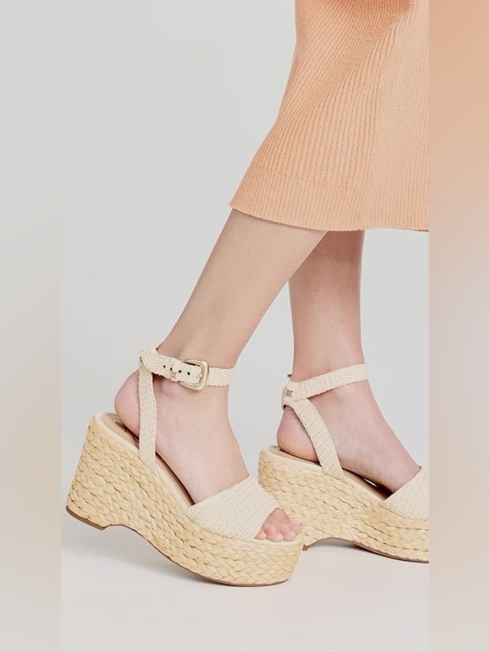 Sam Edelman - Woven Platform Espadrille Sandals 9 - nwt sand beige “April”